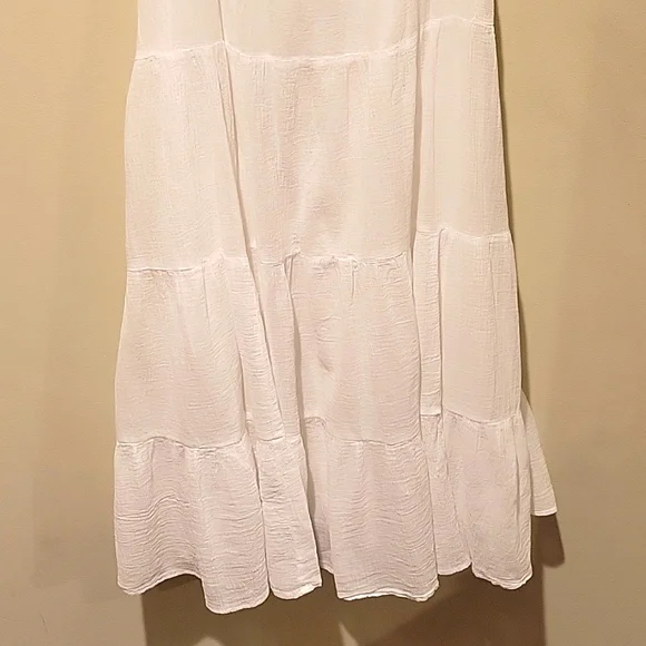 ❤️ ABERCROMBIE & FITCH BOHO TIERED TIE BACK COTTON MIDI DRESS, LARGE - Picture 3 of 8